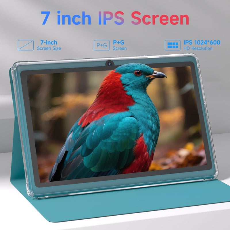 Aheadlink Android 14 Tablet 7 inch Tablets with Case, 8GB RAM 32GB ROM 1TB Expand, Quad-Core Processor Tablet PC, 1024 x 600 IPS Screen, Dual Camera, 3000mAh Battery, Bluetooth, WiFi, GMS, Widevine L1, Navy - Image 3
